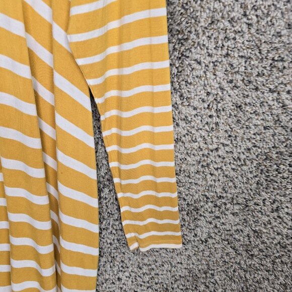 Matilda Jane Top Womens Large Yellow Striped Stretch Tunic Long Sleeve Casual - Picture 2 of 7